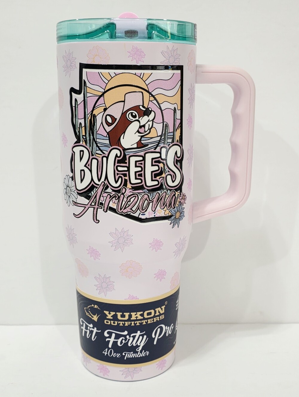 Yukon Outfitters BUC-EE'S ARIZONA Pink Stainless Insulated Tumbler Cup 40 oz New